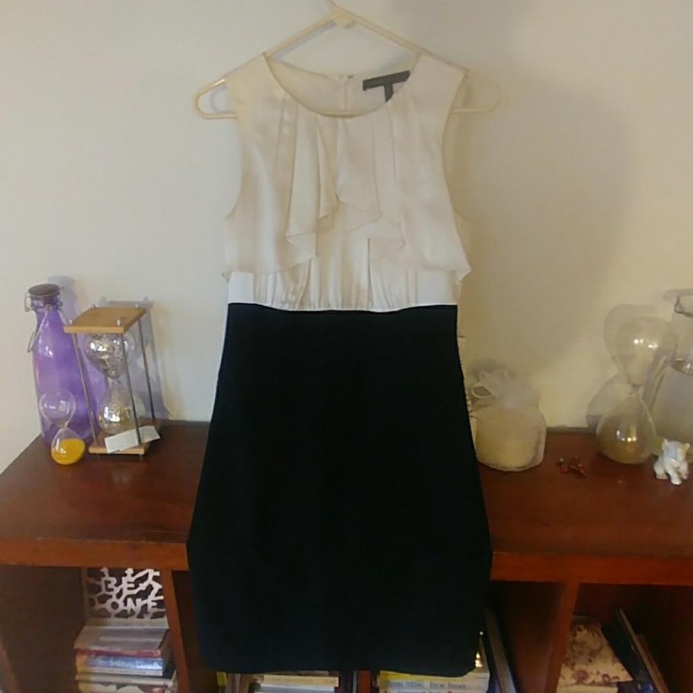 BCBG MaxAzria day/night blk+white cocktail dress